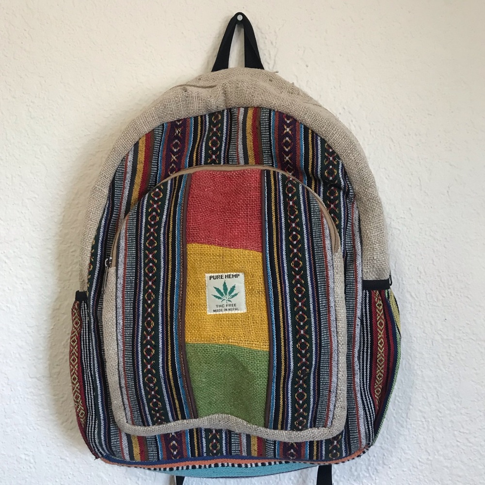 Pure Hemp Woven Backpack -Good Condition